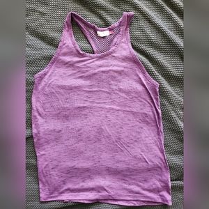 Fabric and Mesh Plum Tank Top